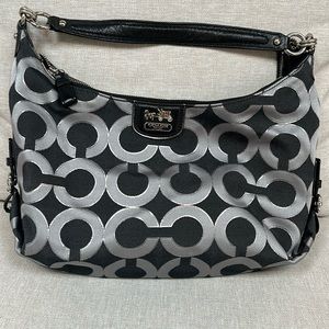 Grey and Black Coach tote